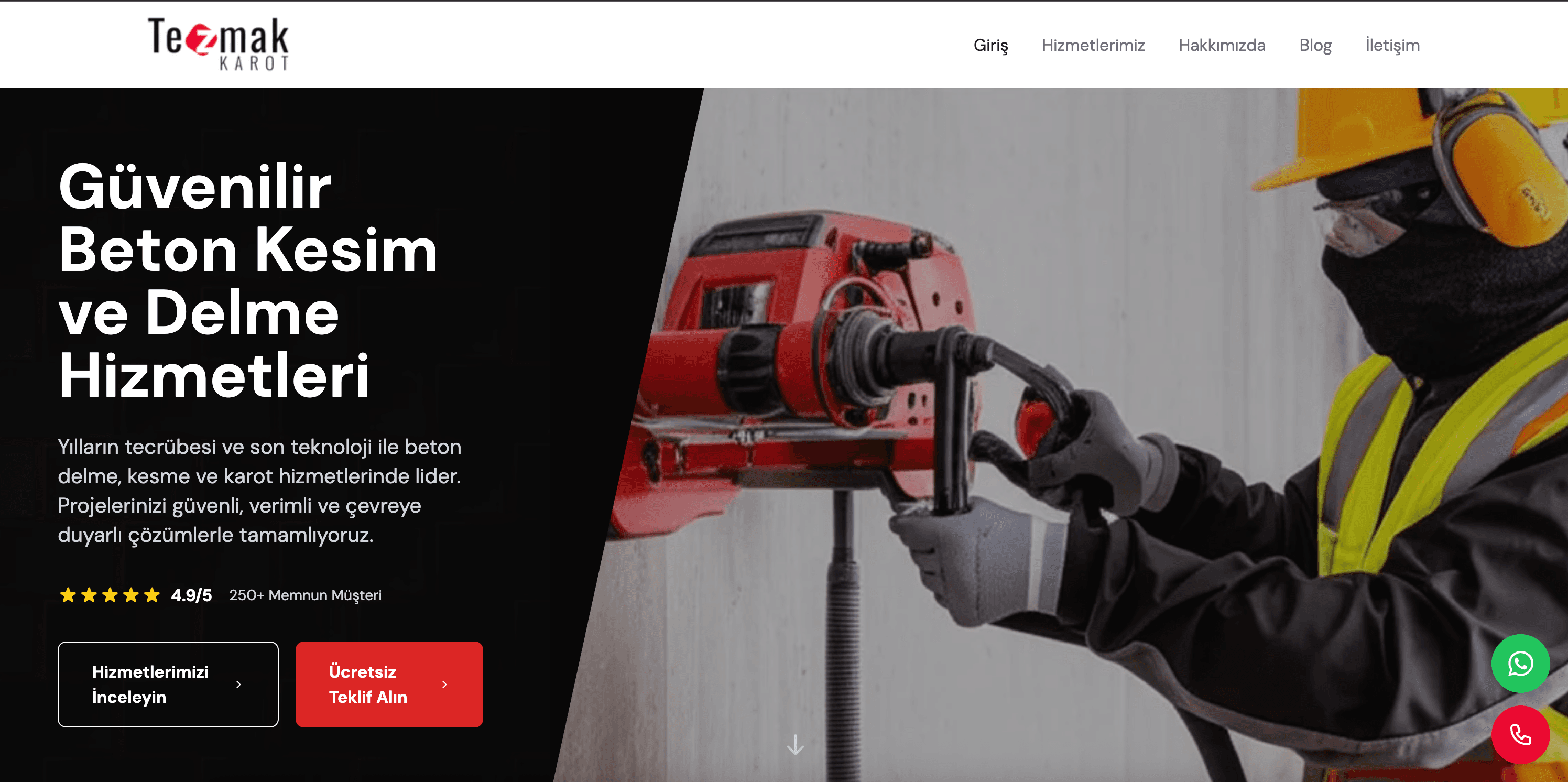 Tezmak Karot web sitesi önizlemesi